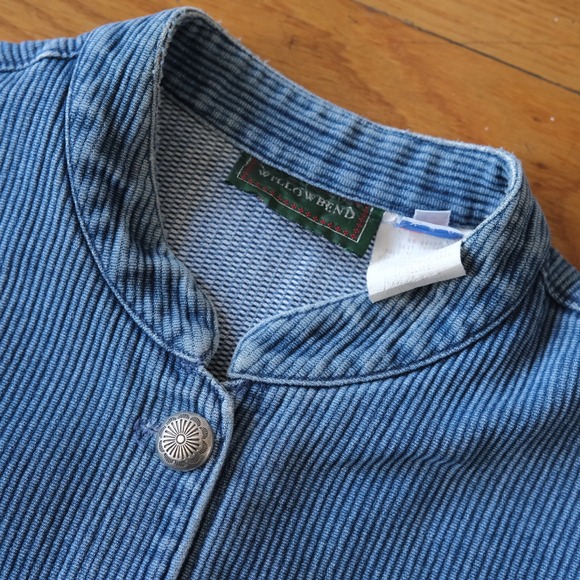 Willowbend Corduroy Vest Womens Blue Ribbed Button Front Western Boho Large - Picture 6 of 10